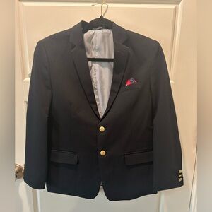 Izod Boys size 12 Husky Navy Two-Button Blazer